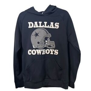 Dallas Cowboys Pullover Hoodie – Navy with Team Helmet‎ Logo – Men's Size Large